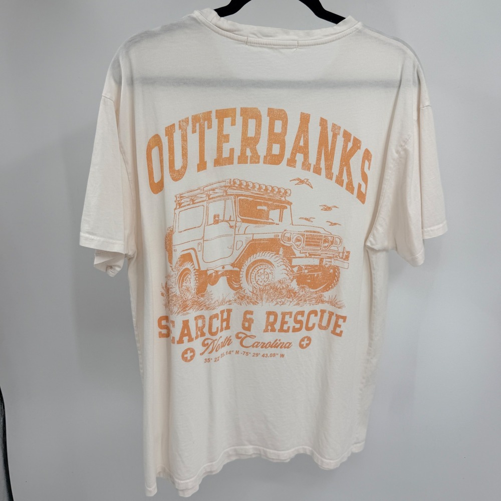 Altard State Outer‎ Banks Search & Rescue Graphic Tee Shirt Orange S Oversized